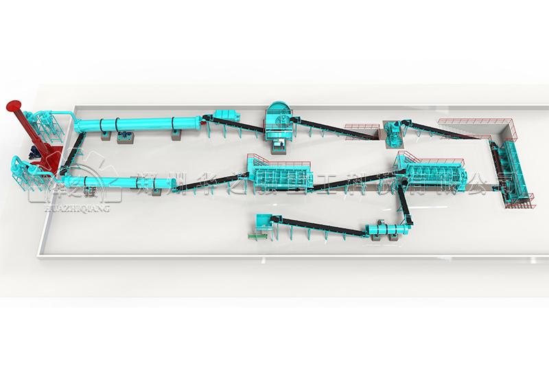 河南新型有机肥二合一造粒机设备生产线