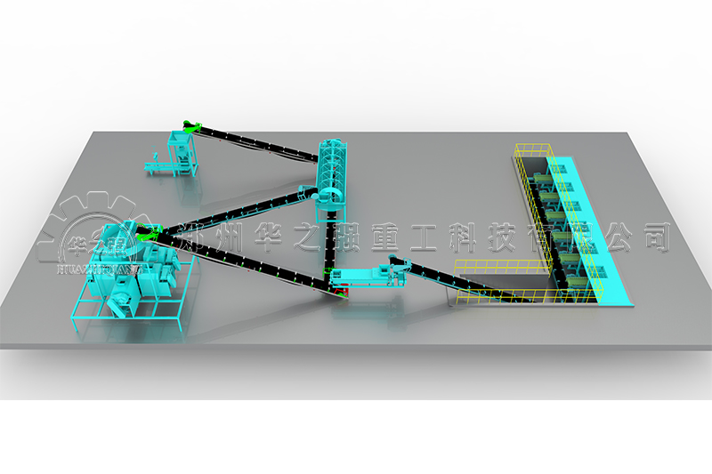 四川对辊挤压有机肥造粒机设备生产线