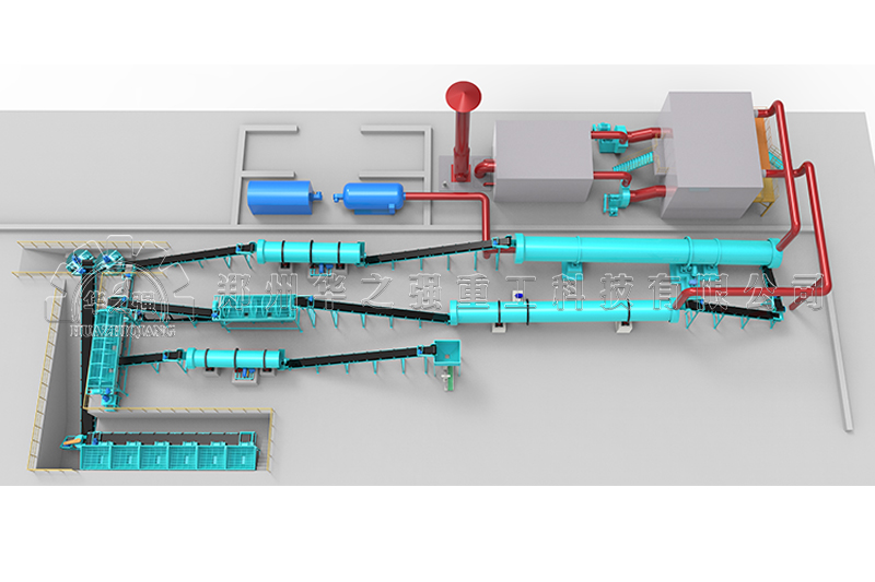 陕西转鼓造粒机有机肥设备生产线